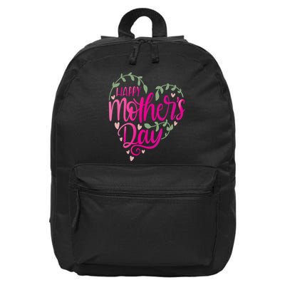 Happy Mother's Day Heart Flower 16 in Basic Backpack