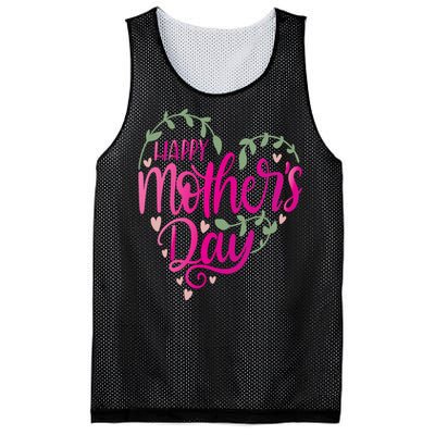 Happy Mother's Day Heart Flower Mesh Reversible Basketball Jersey Tank