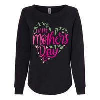 Happy Mother's Day Heart Flower Womens California Wash Sweatshirt