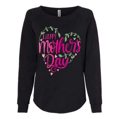 Happy Mother's Day Heart Flower Womens California Wash Sweatshirt