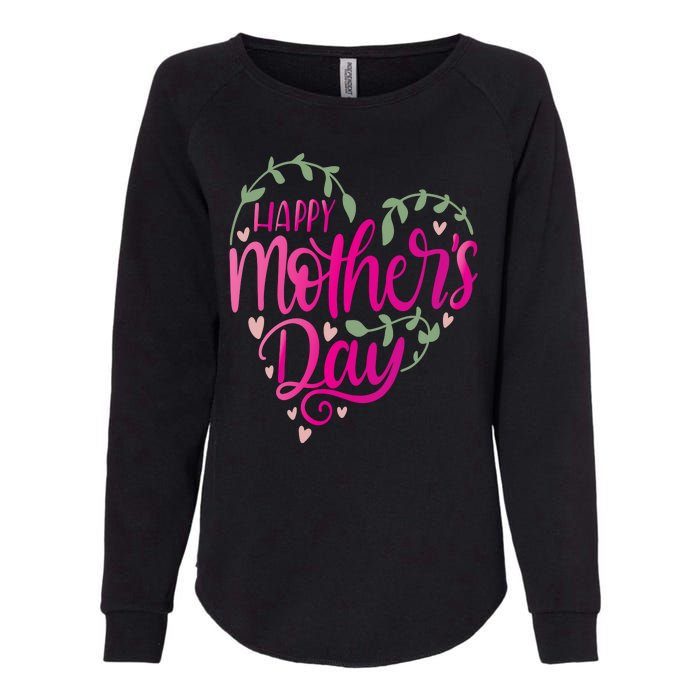 Happy Mother's Day Heart Flower Womens California Wash Sweatshirt