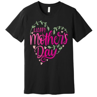 Happy Mother's Day Heart Flower Premium T-Shirt