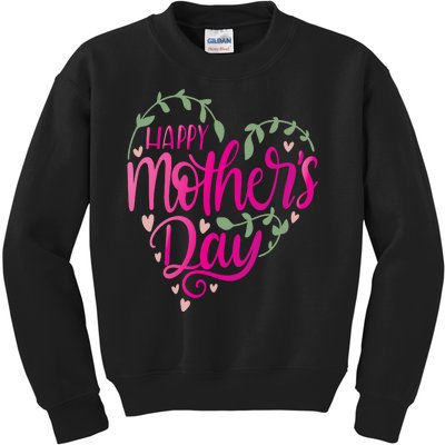 Happy Mother's Day Heart Flower Kids Sweatshirt