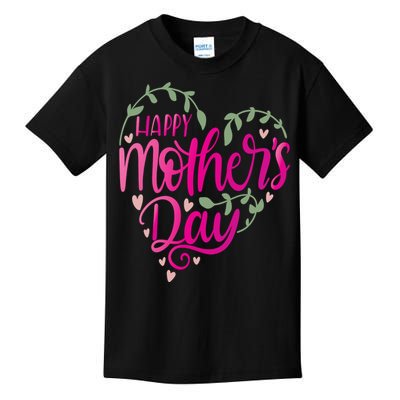 Happy Mother's Day Heart Flower Kids T-Shirt