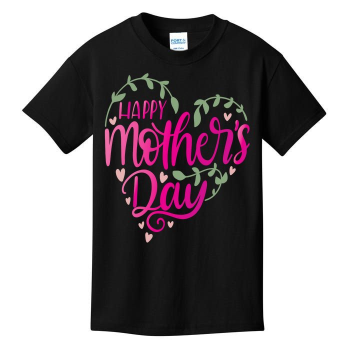 Happy Mother's Day Heart Flower Kids T-Shirt