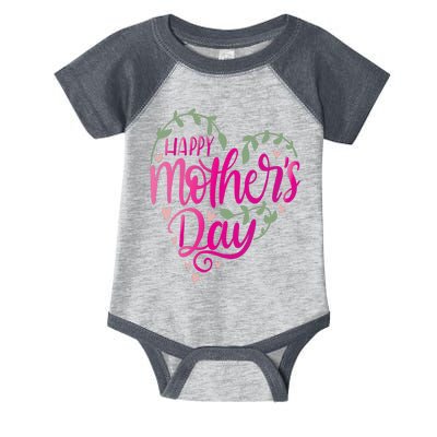 Happy Mother's Day Heart Flower Infant Baby Jersey Bodysuit