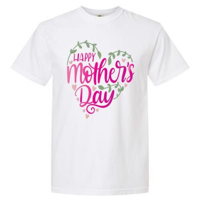 Happy Mother's Day Heart Flower Garment-Dyed Heavyweight T-Shirt