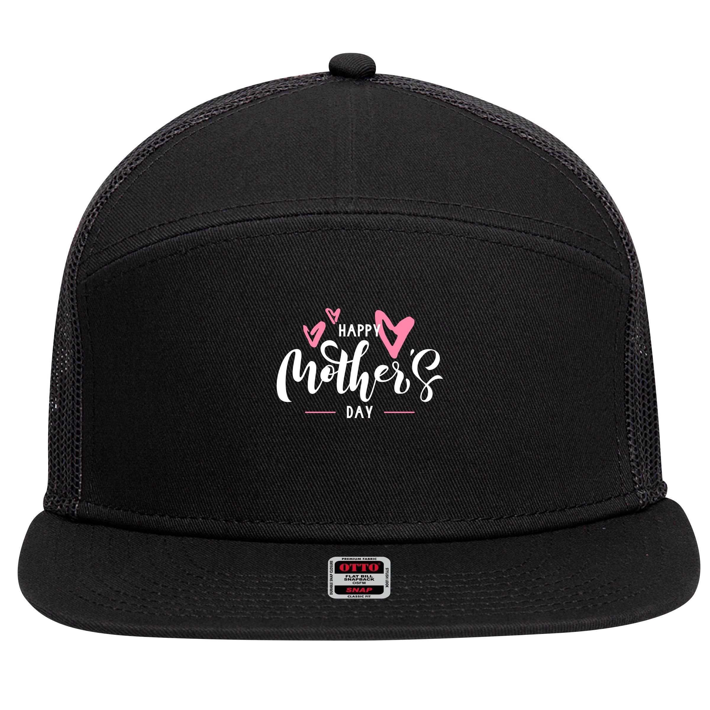 Happy Mothers Day Cute 7 Panel Mesh Trucker Snapback Hat