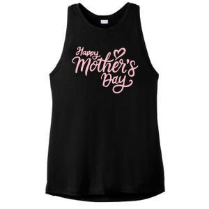 Happy Mothers Day Heart Cute Gift Ladies PosiCharge Tri-Blend Wicking Tank