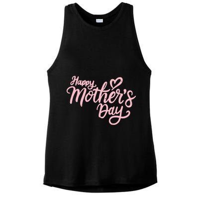 Happy Mothers Day Heart Cute Gift Ladies PosiCharge Tri-Blend Wicking Tank