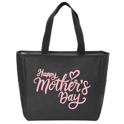 Happy Mothers Day Heart Cute Gift Zip Tote Bag
