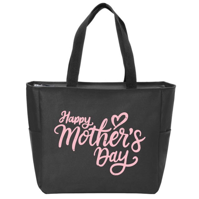 Happy Mothers Day Heart Cute Gift Zip Tote Bag