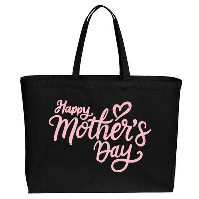 Happy Mothers Day Heart Cute Gift Cotton Canvas Jumbo Tote