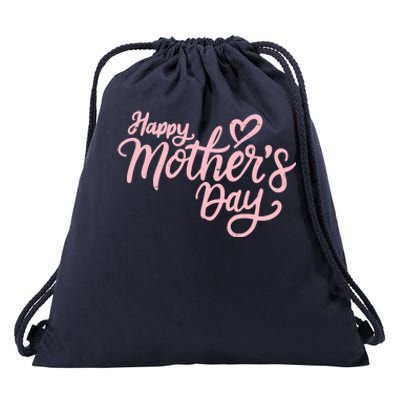 Happy Mothers Day Heart Cute Gift Drawstring Bag