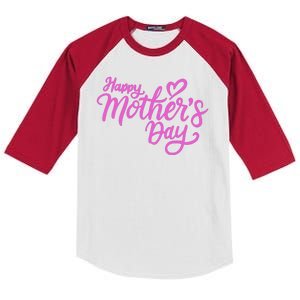 Happy Mothers Day Heart Cute Gift Kids Colorblock Raglan Jersey