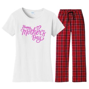 Happy Mothers Day Heart Cute Gift Women's Flannel Pajama Set