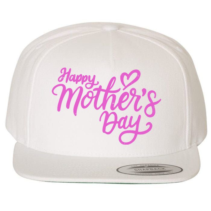 Happy Mothers Day Heart Cute Gift Wool Snapback Cap