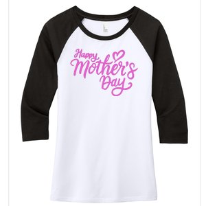 Happy Mothers Day Heart Cute Gift Women's Tri-Blend 3/4-Sleeve Raglan Shirt