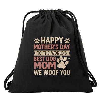 Happy Mother's Day to the World's Best Dog Mom Drawstring Bag