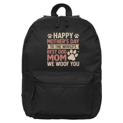 Happy Mother's Day to the World's Best Dog Mom 16 in Basic Backpack