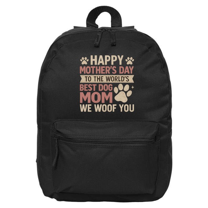 Happy Mother's Day to the World's Best Dog Mom 16 in Basic Backpack