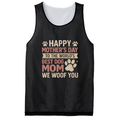 Happy Mother's Day to the World's Best Dog Mom Mesh Reversible Basketball Jersey Tank