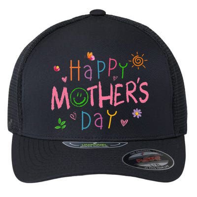 Happy Mothers Day For Baby Saying For Mom Flexfit Unipanel Trucker Cap