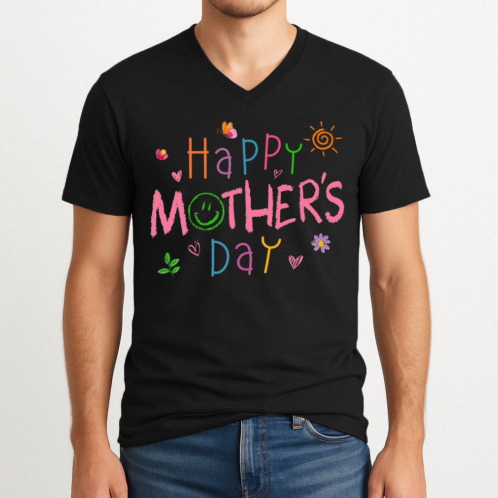 Happy Mothers Day For Baby Saying For Mom V-Neck T-Shirt