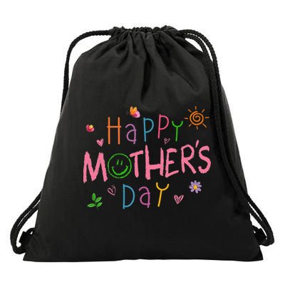 Happy Mothers Day For Baby Saying For Mom Drawstring Bag