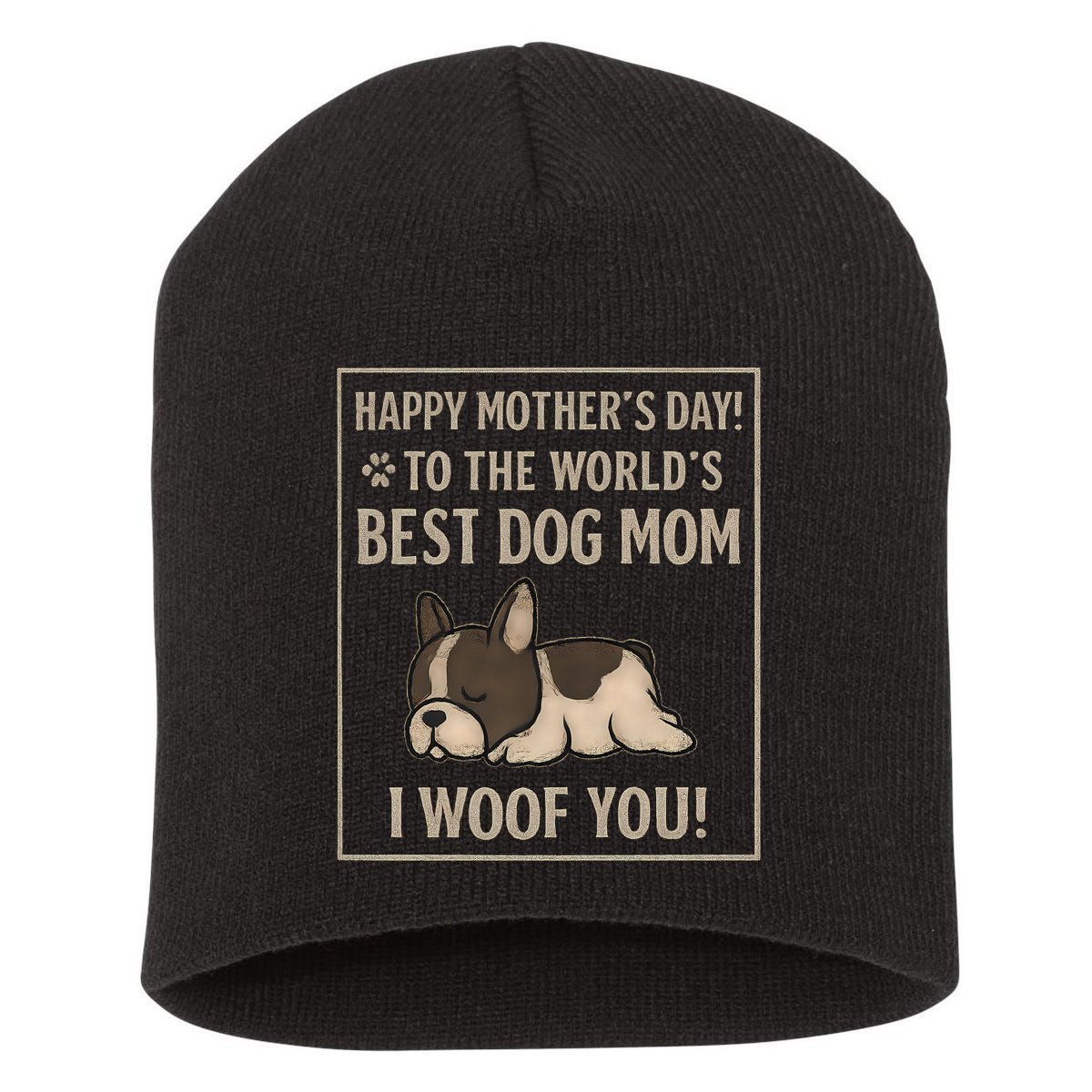 Happy Mother's Day to the World's Best Dog Mom Short Acrylic Beanie