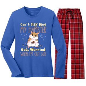 Hamster Meme Design For Pet Hamster Owners Gift Women's Long Sleeve Flannel Pajama Set 