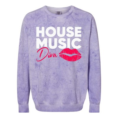 House Music Diva Dj Edm Festival Women Colorblast Crewneck Sweatshirt