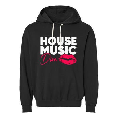 House Music Diva Dj Edm Festival Women Garment-Dyed Fleece Hoodie