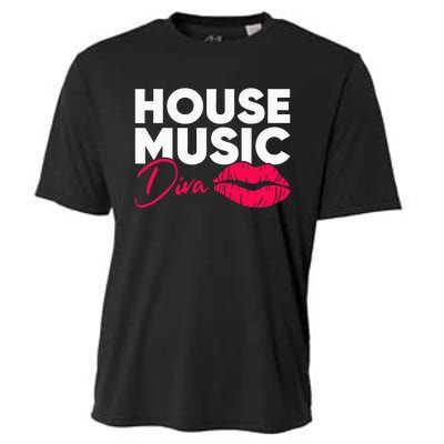 House Music Diva Dj Edm Festival Women Cooling Performance Crew T-Shirt