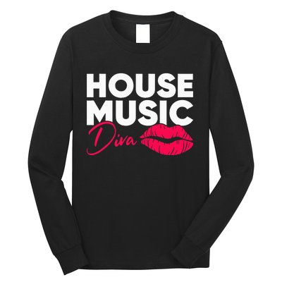 House Music Diva Dj Edm Festival Women Long Sleeve Shirt