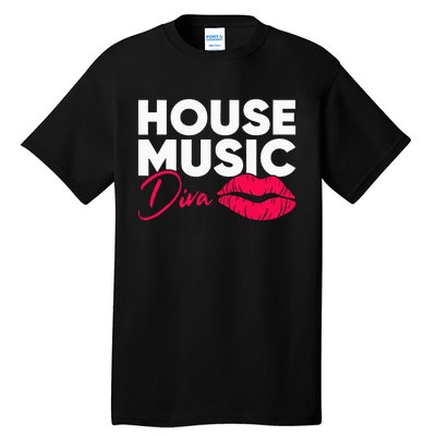 House Music Diva Dj Edm Festival Women Tall T-Shirt