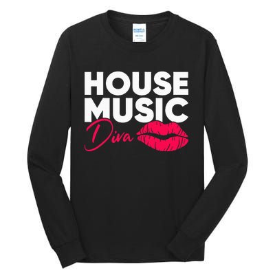 House Music Diva Dj Edm Festival Women Tall Long Sleeve T-Shirt