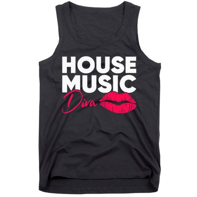 House Music Diva Dj Edm Festival Women Tank Top