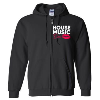 House Music Diva Dj Edm Festival Women Full Zip Hoodie