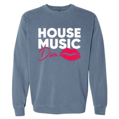 House Music Diva Dj Edm Festival Women Garment-Dyed Sweatshirt