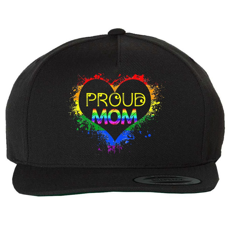 Happy Mothers Day Proud Mom Wool Snapback Cap