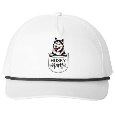 Husky Mama Dog Lover Funny Dog Mom Cute Dog Owner Funny Gift Snapback Five-Panel Rope Hat