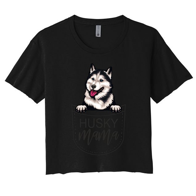Husky Mama Dog Lover Funny Dog Mom Cute Dog Owner Funny Gift Crop Top