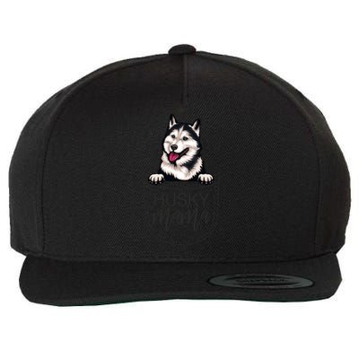 Husky Mama Dog Lover Funny Dog Mom Cute Dog Owner Funny Gift Wool Snapback Cap