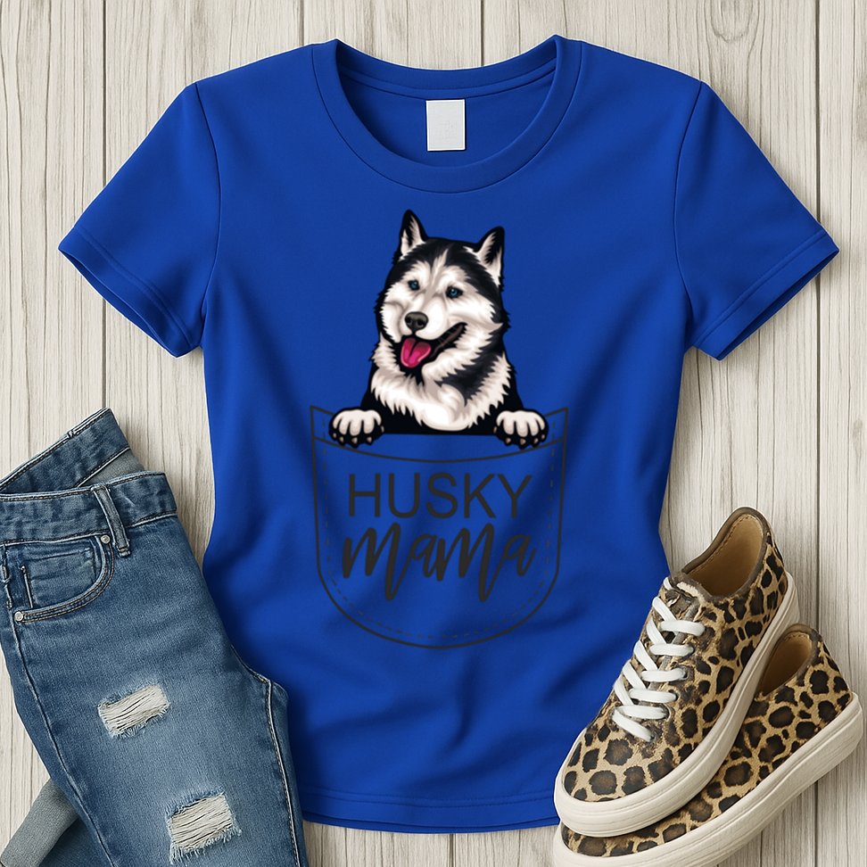 Husky Mama Dog Lover Funny Dog Mom Cute Dog Owner Funny Gift Womens T-Shirt