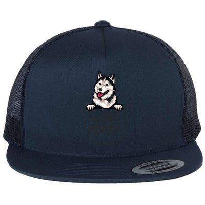 Husky Mama Dog Lover Funny Dog Mom Cute Dog Owner Funny Gift Flat Bill Trucker Hat