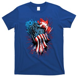 Happy Memorial Day Fireworks American Usa Flag 4th Of July Funny Gift T-Shirt