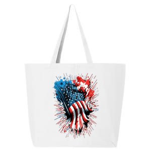 Happy Memorial Day Fireworks American Usa Flag 4th Of July Funny Gift 25L Jumbo Tote