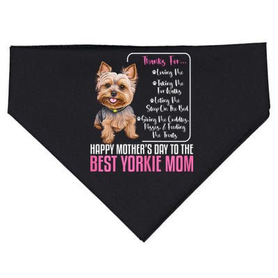 Happy MotherS Day To The Best Yorkie Mom Yorkie Dog Mommy USA-Made Doggie Bandana