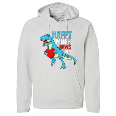 Happy Mother's Day Son For Mommy Rawr Trex Dino Performance Fleece Hoodie